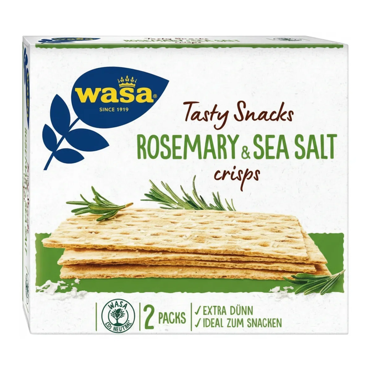 3x Wasa Runder Knuspersnack Rosmarin & Meersalz