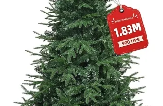 YITAHOME künstlicher Weihnachtsbaum mit 182 cm Höhe und rund 900 PE- und PVC-Zweigspitzen