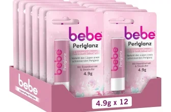 12er Pack Bebe Perlglanz Lippenpflegestift in rosa Verpackung mit 4,9g Inhalt