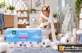 Amazon Classic Toilettenpapier 20er Pack im Badezimmer mit Hund auf der Toilette