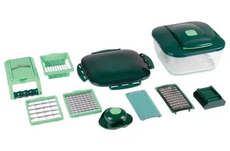 Genius Nicer Dicer Chef 13-teilig mit Auffangbehälter und verschiedenen Schneideinsätzen