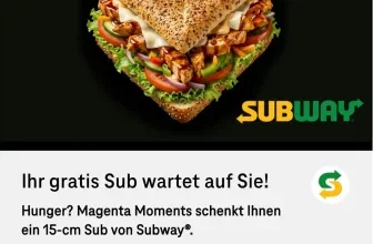 Kostenloses 15-cm-Sub bei Subway mit Telekom Magenta Moments