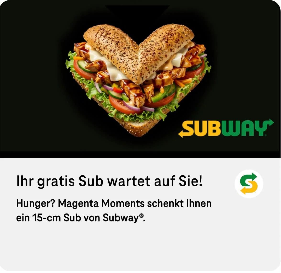 Kostenloses 15-cm-Sub bei Subway für Telekom-Kunden