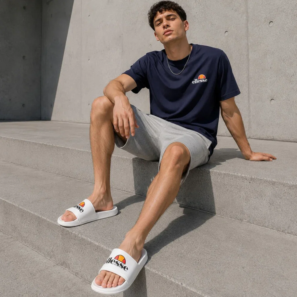 Ellesse Slider Herren Badelatschen Weiß Adelaide-White (Gr. 41 bis 46)