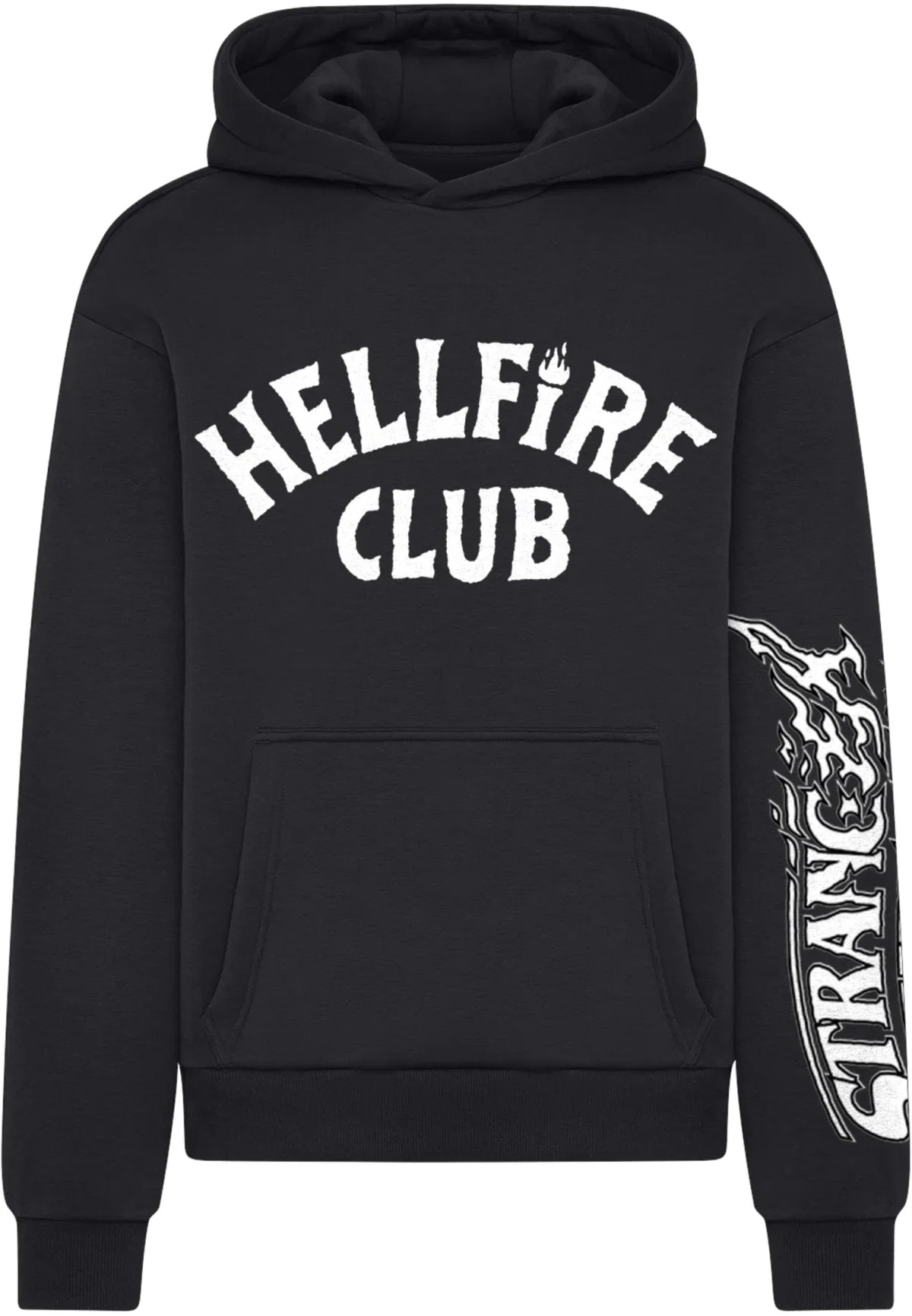 MERCHCODE Stranger Things Hellfire Club Fluffy Hoody Black Herren MC1449-black (Gr. XS bis XL)