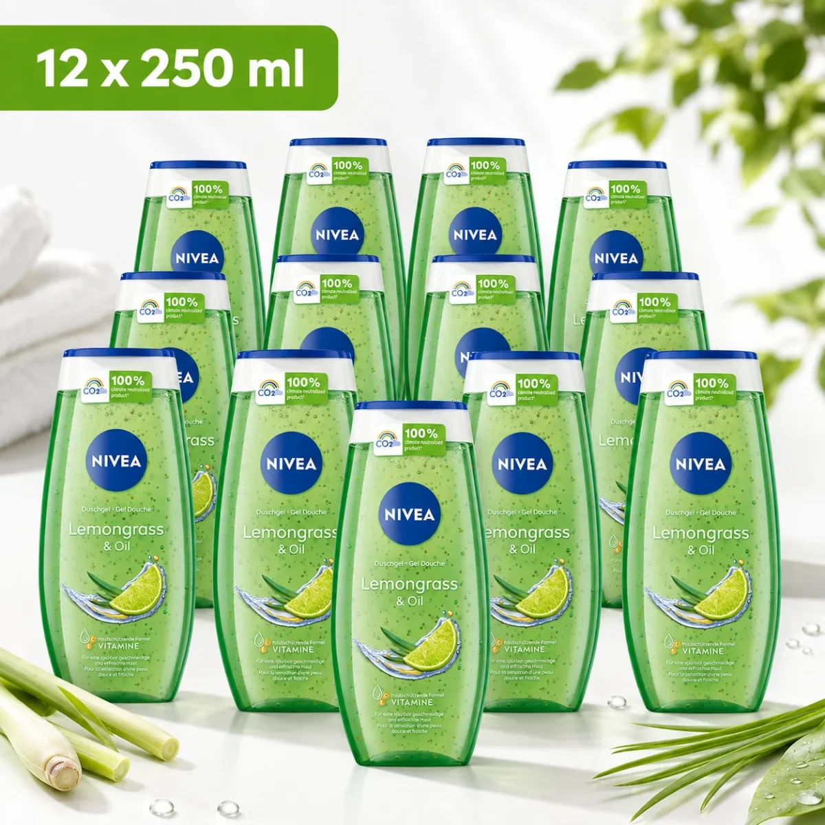 12ER Pack NIVEA Lemongrass & Oil Duschgel (12 X 250 ml)