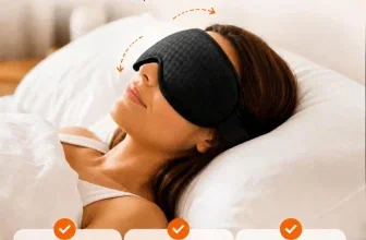 Schwarze 3D Schlafmaske mit Gewicht, Memory-Schaum und geformten Augenmulden