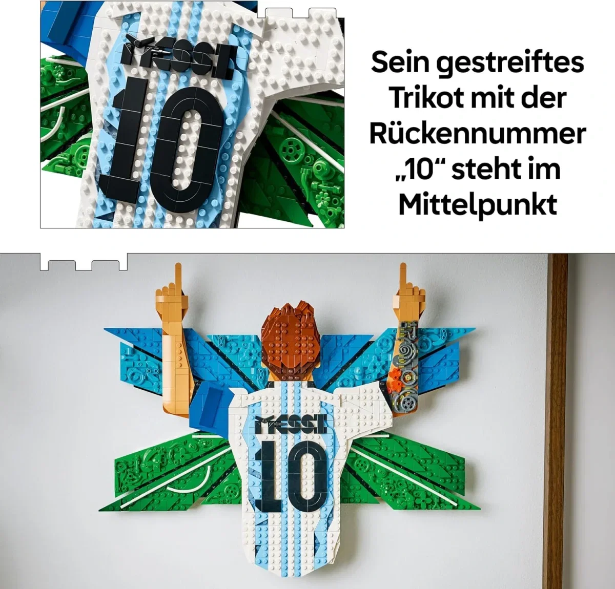 LEGO Messi 43018 Fußball-Wandbild mit Rückennummer 10