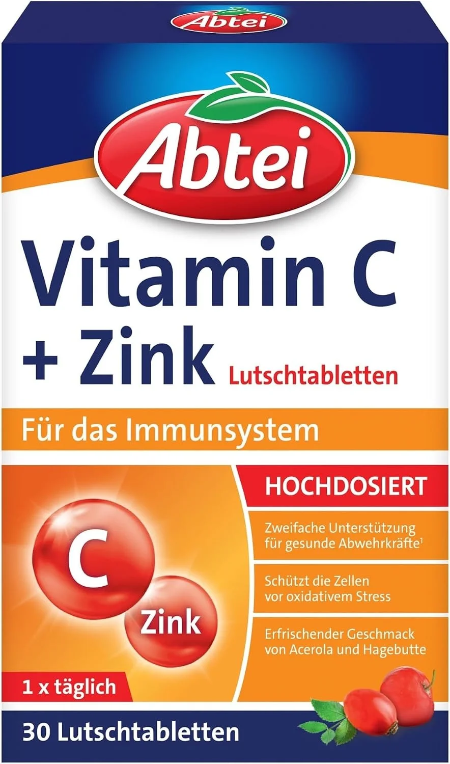 ABTEI Vitamin C + Zink Lutschtabletten (- Für das Immunsystem – 30 St.)