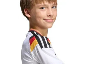 adidas DFB Heimtrikot Kinder 2026 JZ4560 in Weiß mit Deutschland-Design
