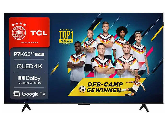 TCL 65P7K QLED Google TV Flat 65 Zoll (165 cm UHD 4K SMART TV)