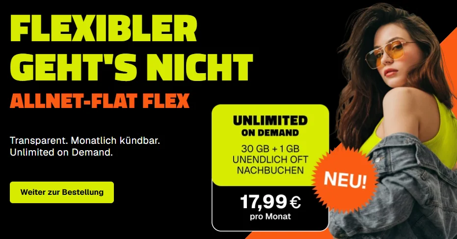 otelo Allnet-Flat Flex: Unlimited 5G für 17,99 € mtl. – monatlich kündbar
