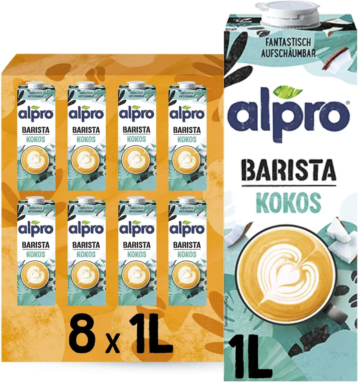 Alpro Barista Kokos Drink mit Soja 8er Pack (8x1L)