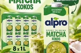 Alpro Matcha Kokos Drink im 8er-Pack mit insgesamt 8 Litern, vegan und aufschäumbar