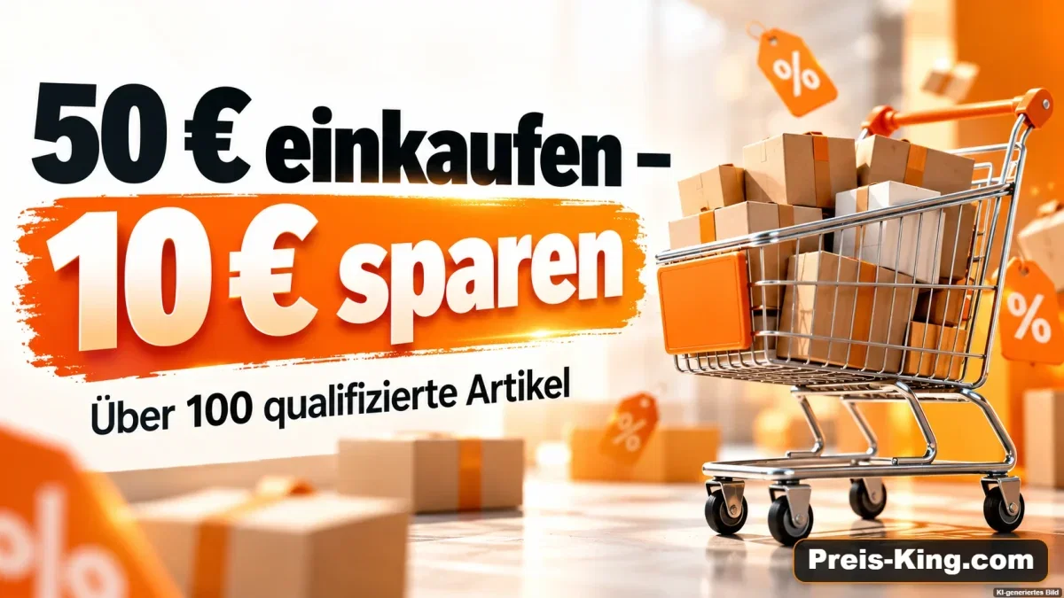 Amazon Aktion: Für 50 € einkaufen und 10 € sparen – über 100 qualifizierte Artikel