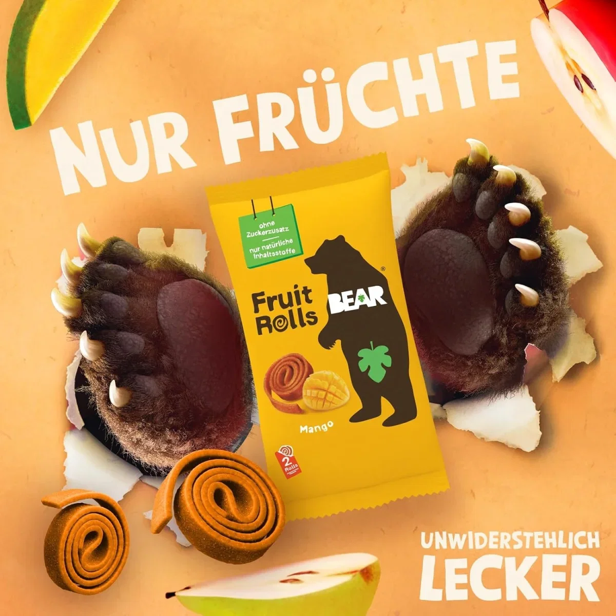 BEAR Fruchtrollen Mango 18er Pack