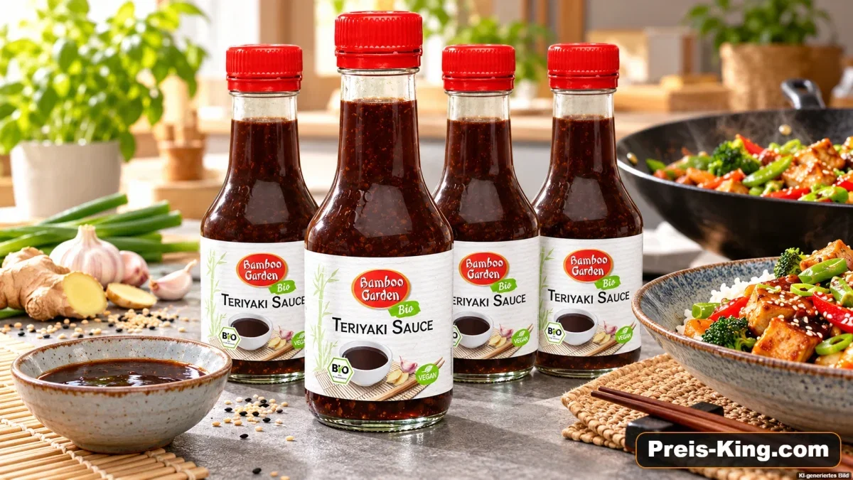 4x Bamboo Garden Bio Teriyaki Sauce Glasflasche (200ml)