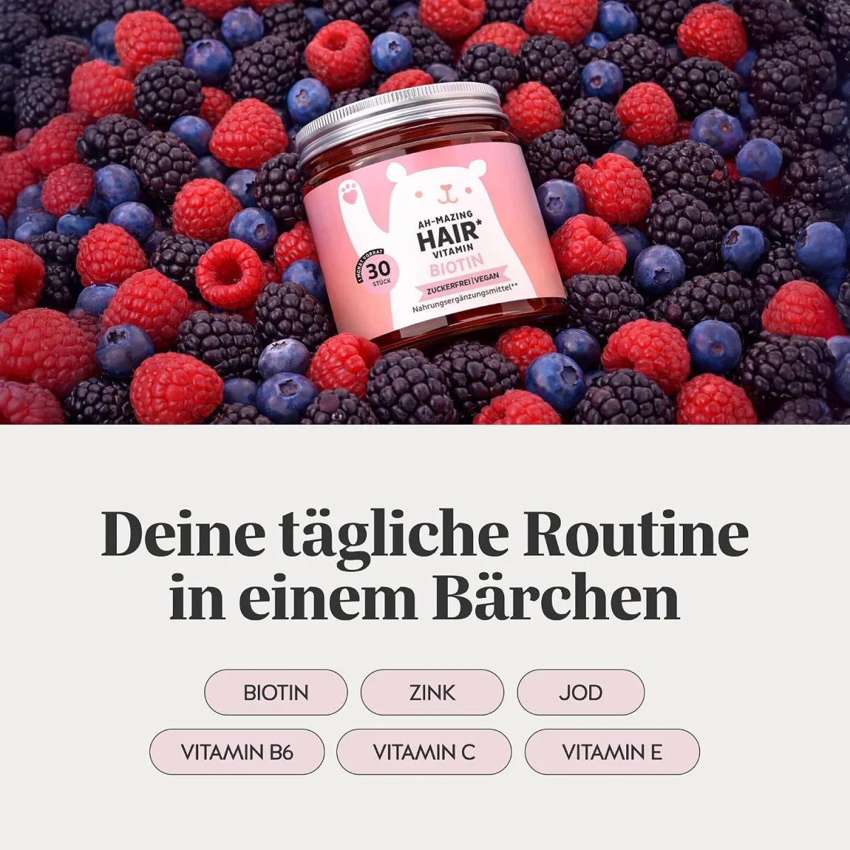 Ah-Mazing Hair Biotin Gummibärchen von Bears with Benefits mit Vitamin- und Mineralstoffkomplex
