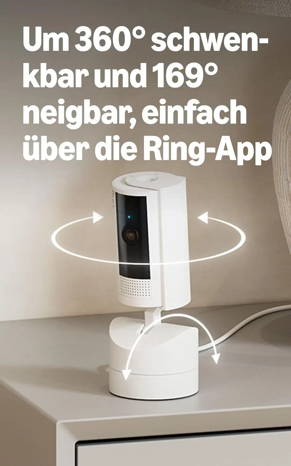 Ring Innenkamera mit motorisierter Schwenkfunktion und App-Steuerung