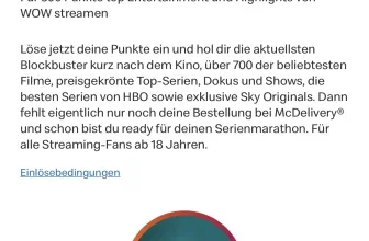 McDonald’s Punkte für einen kostenlosen Monat WOW Filme & Serien
