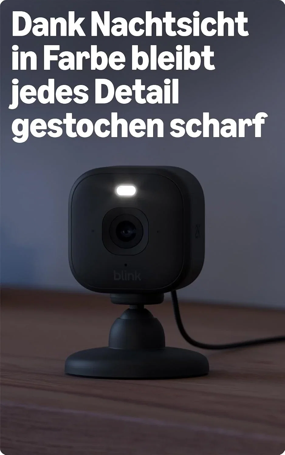 Blink Mini 2K+ Überwachungskamera mit Farb-Nachtsicht und Gegensprechfunktion