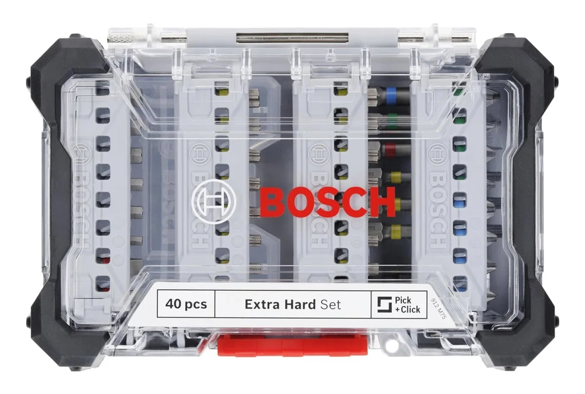 40-teiliges Bosch Extra Hard Bit-Set mit farbcodierten Schrauberbits