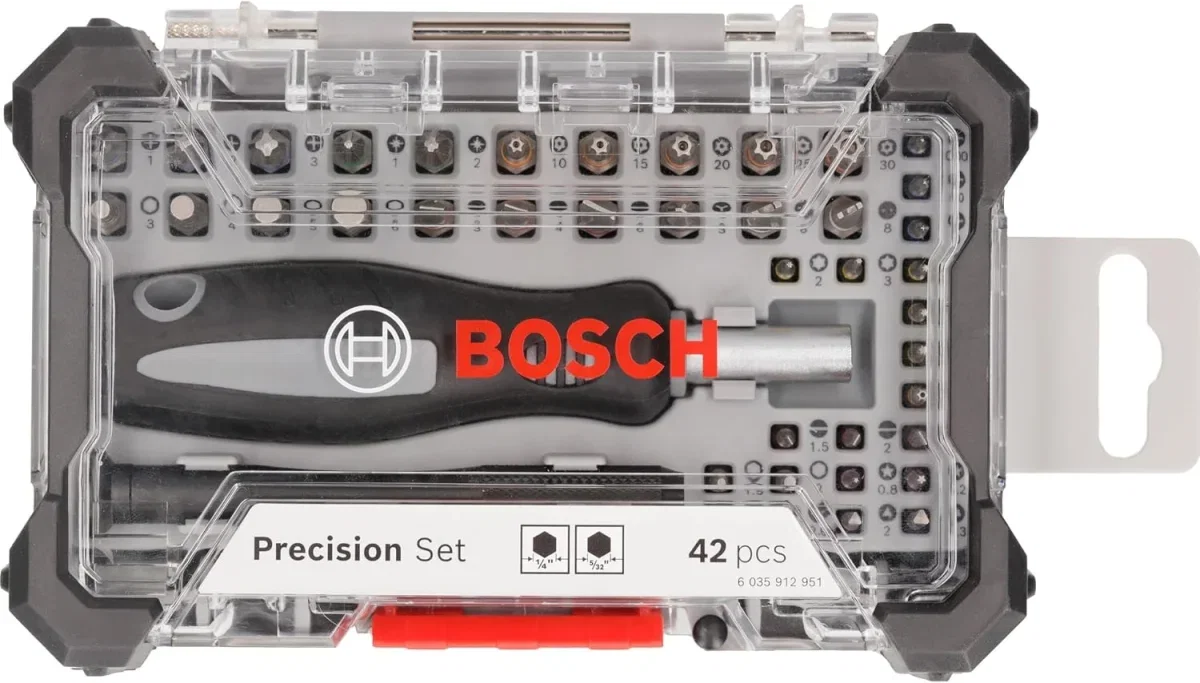 Bosch Präzisions- und Standardbit-Set mit 40 Bits und zwei Magnetgriffen