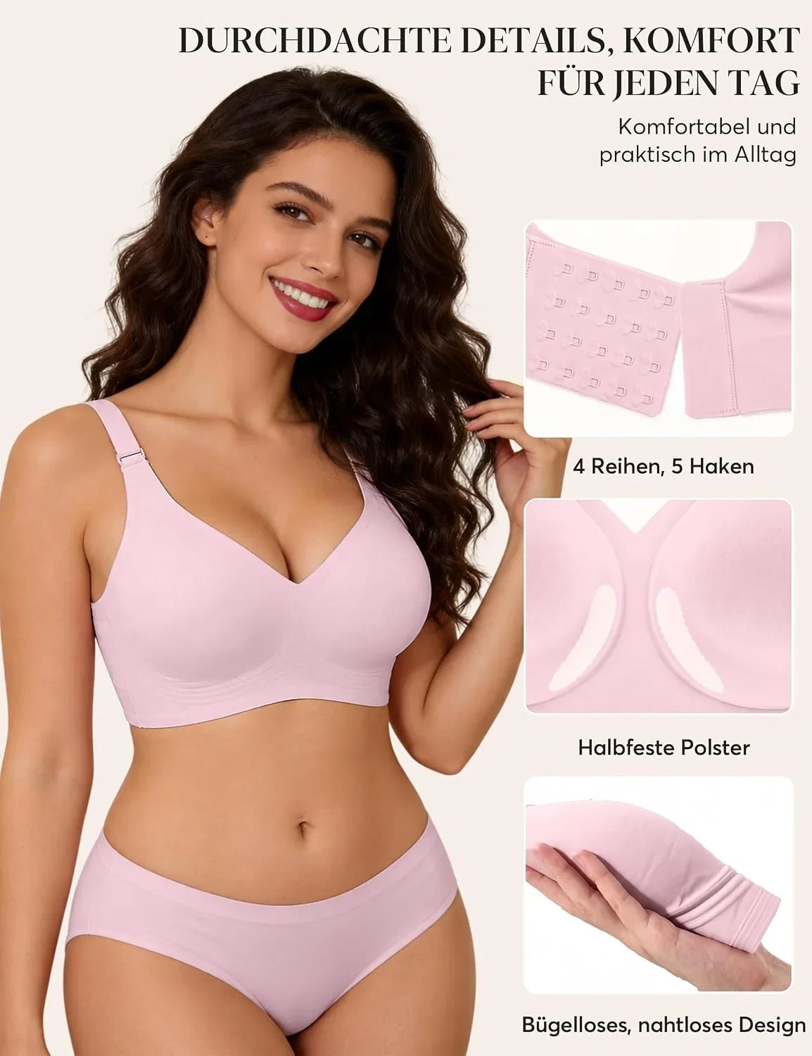Bresdk BH Damen ohne Bügel Jelly Bra