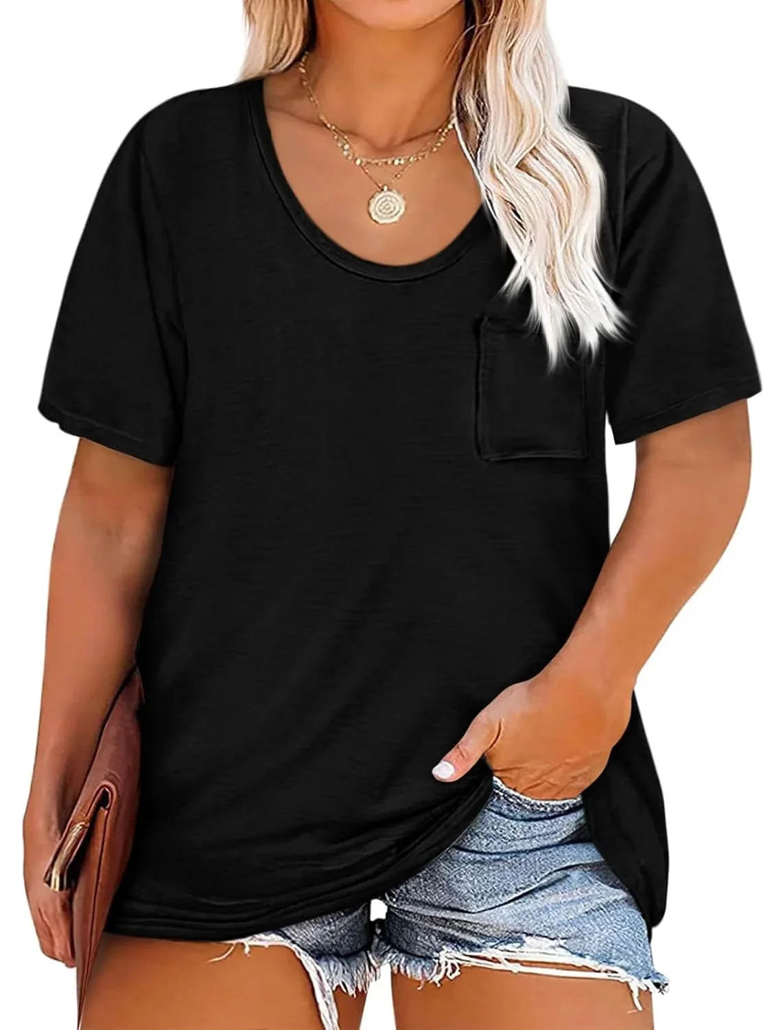 Cicy Bell Damen Große Größen T-Shirt Kurzarm Oversized (6 Farben,  XL – 4XL Extra Tall)