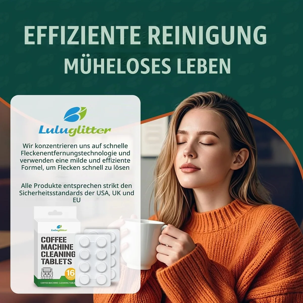 Reinigungstabletten für Kaffeemaschinen zur Entfernung von Kaffeefett und Kaffeeöl