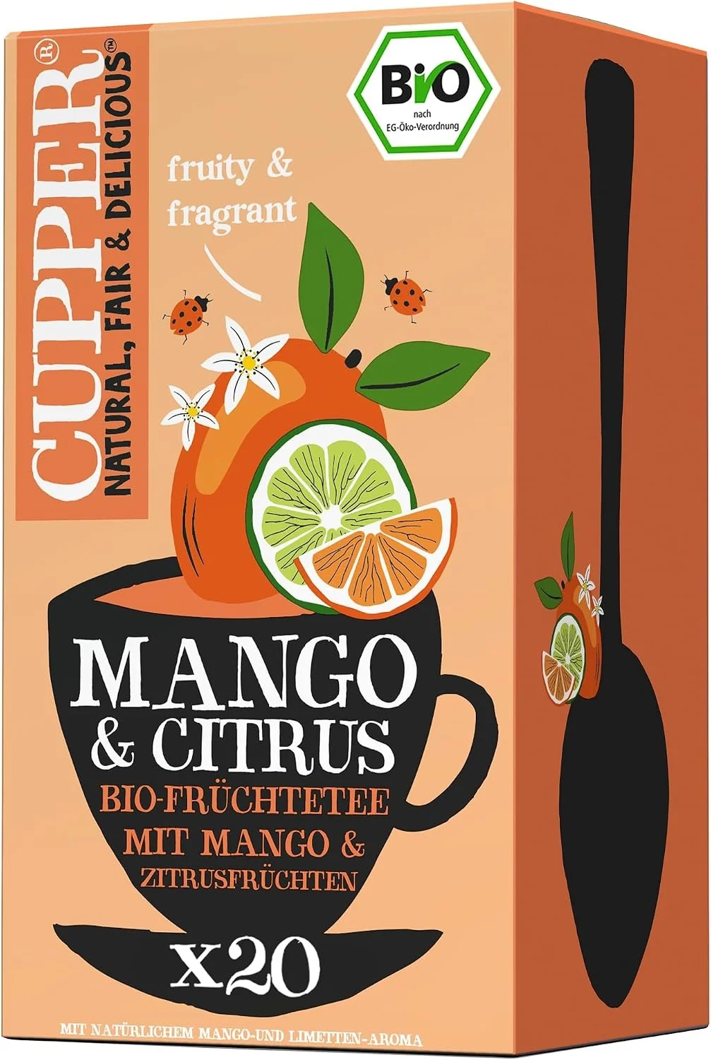 Cupper Mango & Citrus Bio-Tee mit Honigbusch, Apfel, Mangoaroma und Zitrusschalen