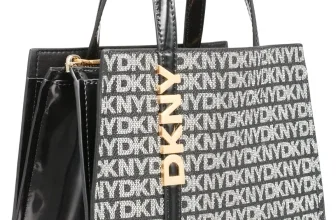 DKNY Avril Small Satchel Crossbody in schwarzer Logo-Optik