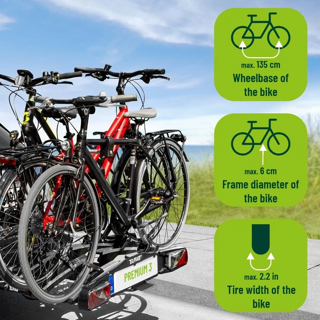 EUFAB Fahrradträger 11522 für bis zu drei Fahrräder