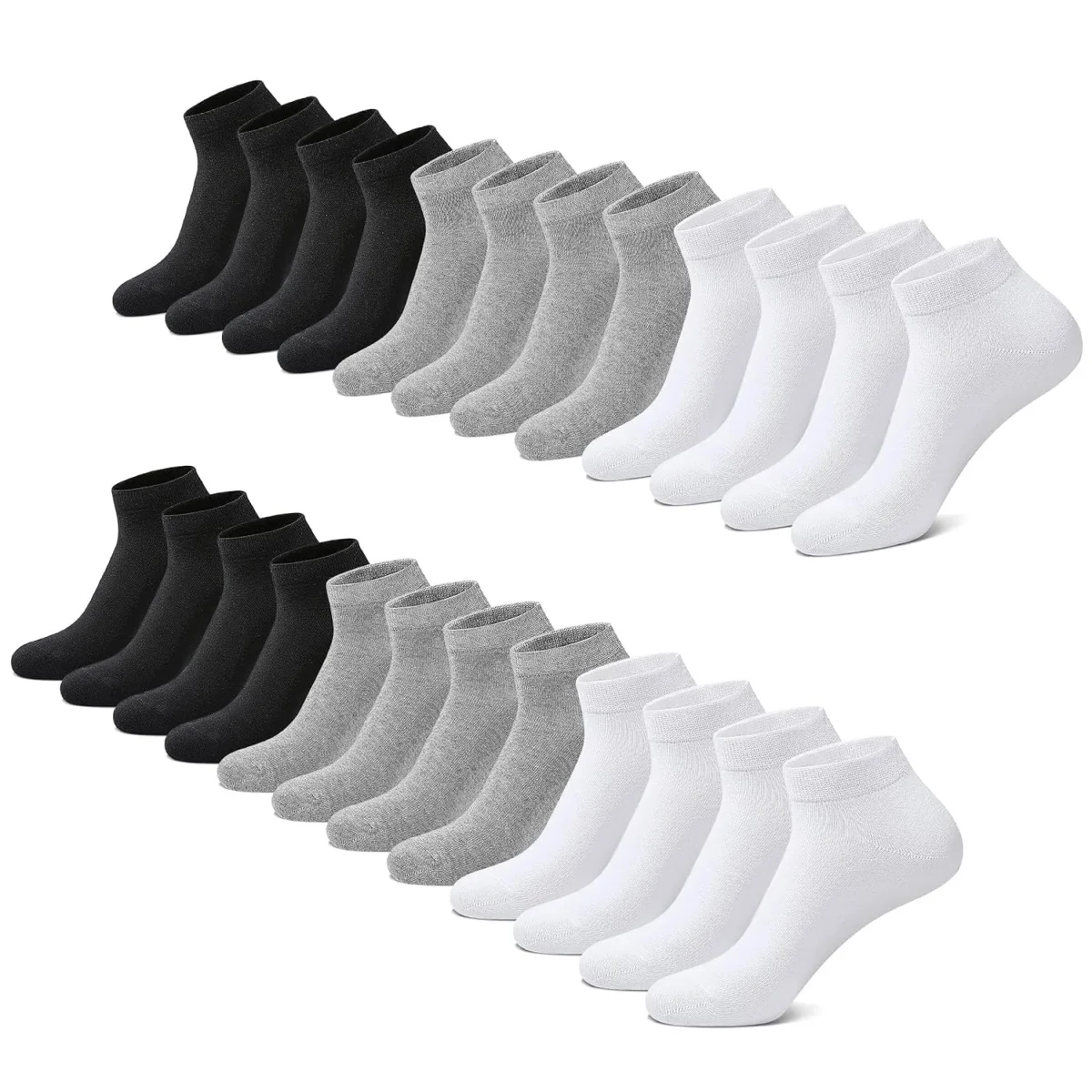 FALARY Sneaker Socken aus Bio Baumwolle 12 Paar