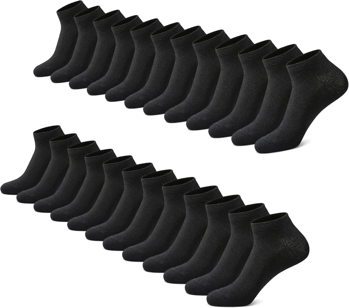 FALARY Sneaker Socken aus Bio Baumwolle 12 Paar (7 Farben, Gr. 35-38 bis 47-50)