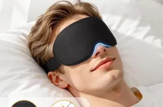 Gritin 3D Schlafmaske für Seitenschläfer mit vertieften Augenmulden und verstellbarem Kopfband