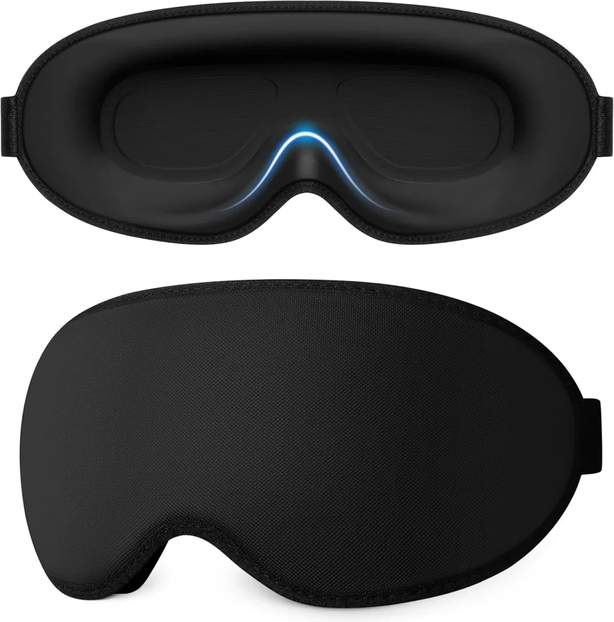 Gritin Schlafbrille mit 3D-Augenhöhlen, Nasenauflage und elastischem Kopfband