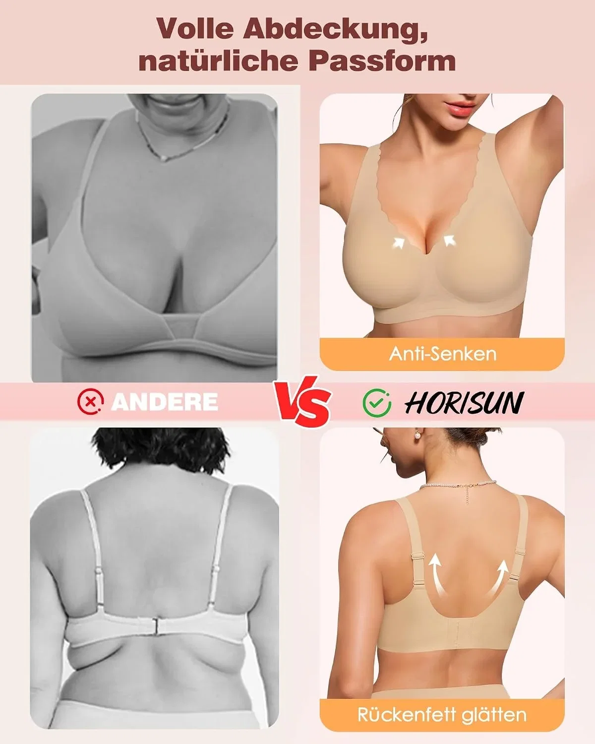 HORISUN Bügelloser Damen BH
