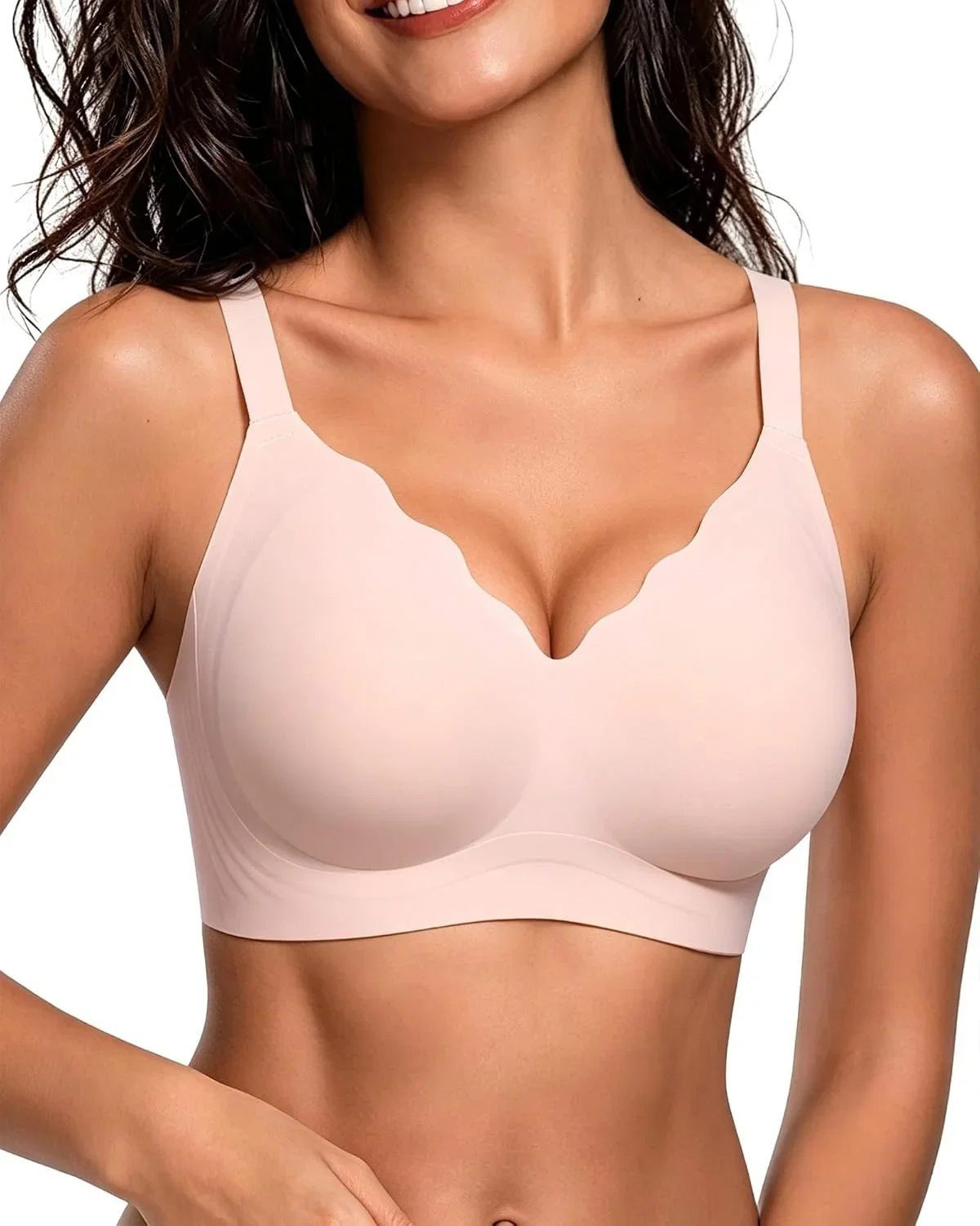 HORISUN Nahtloser Damen BH ohne Bügel Jelly Bralette (8 Farben, Gr. S bis 3XL)