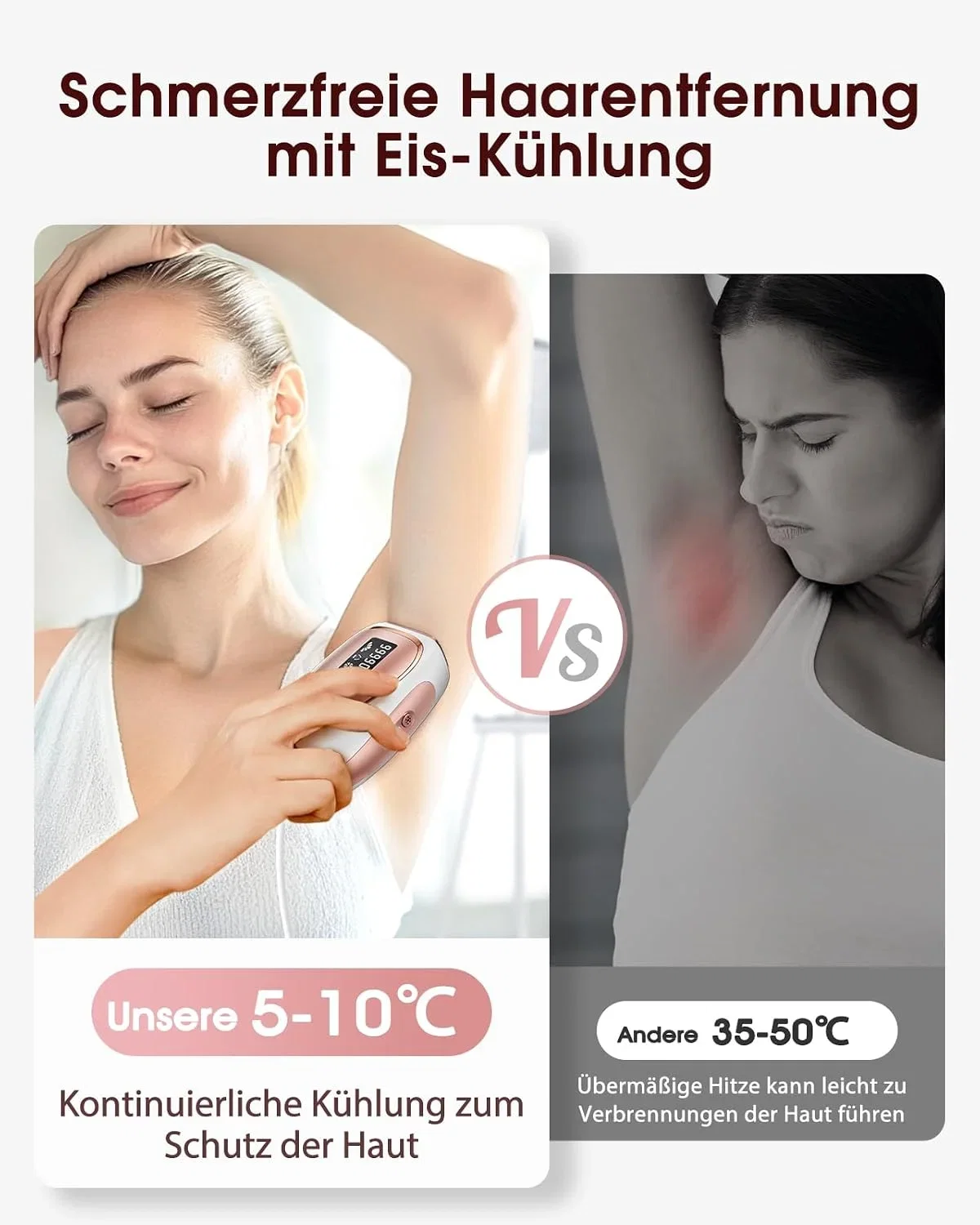 Haarlosy IPL Haarentfernung Laser Gerät mit schmerzfreie rKühlfunktion
