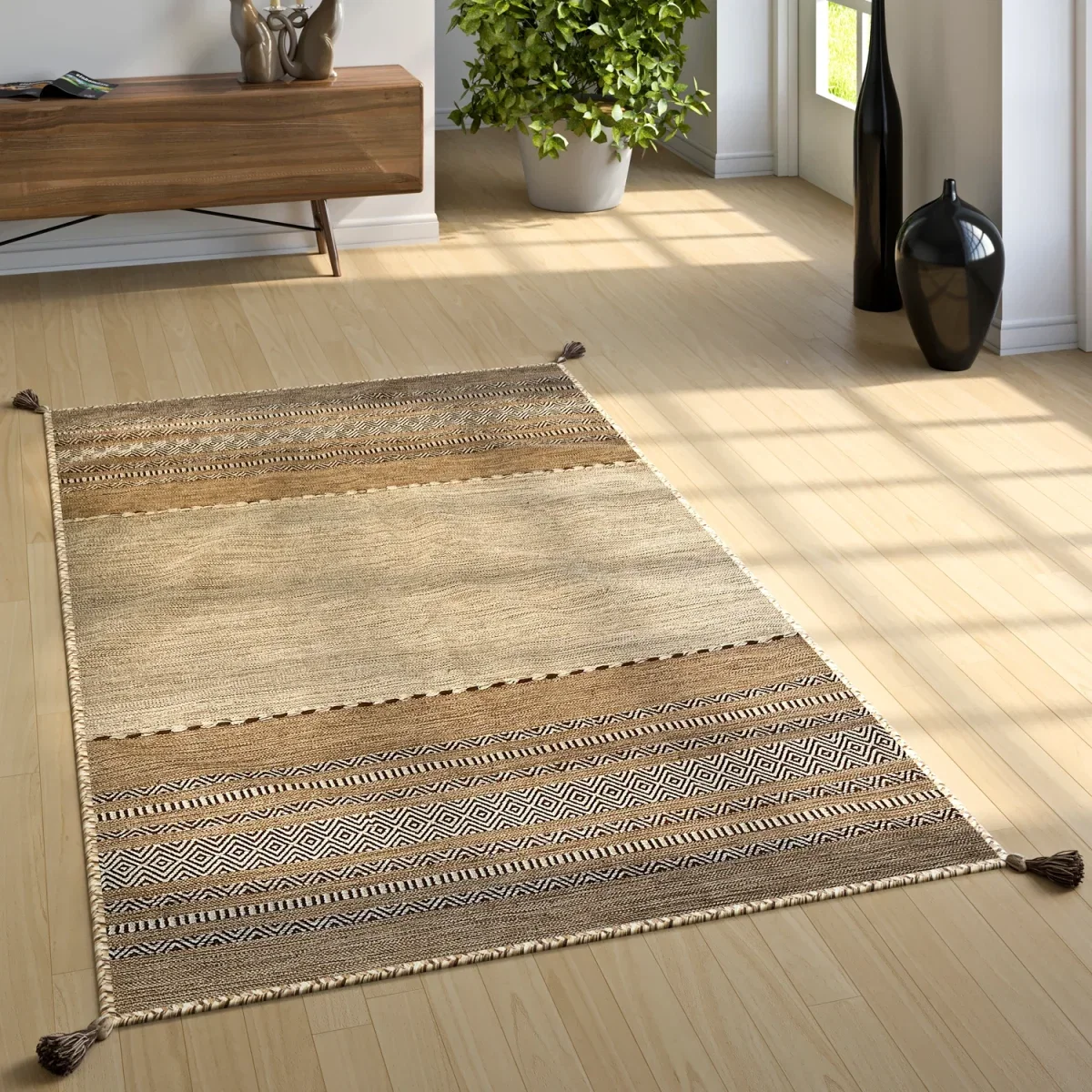 Handwebteppich Kilian (3 Farben, Gr. 60x110cm + andere Größen)