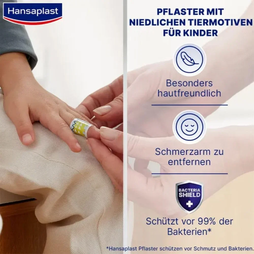 Hansaplast Universal Kids Wundpflaster mit Tiermotiven für Kinder