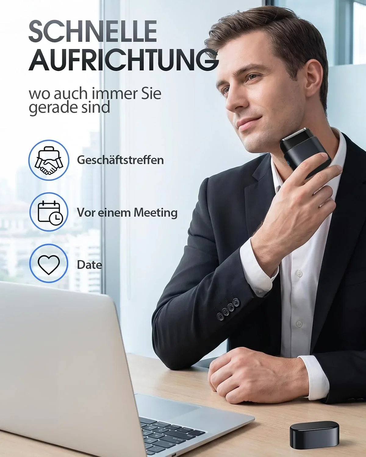 Haokoo Mini-Folienrasierer mit 3-Klingen-System und USB-C-Ladung