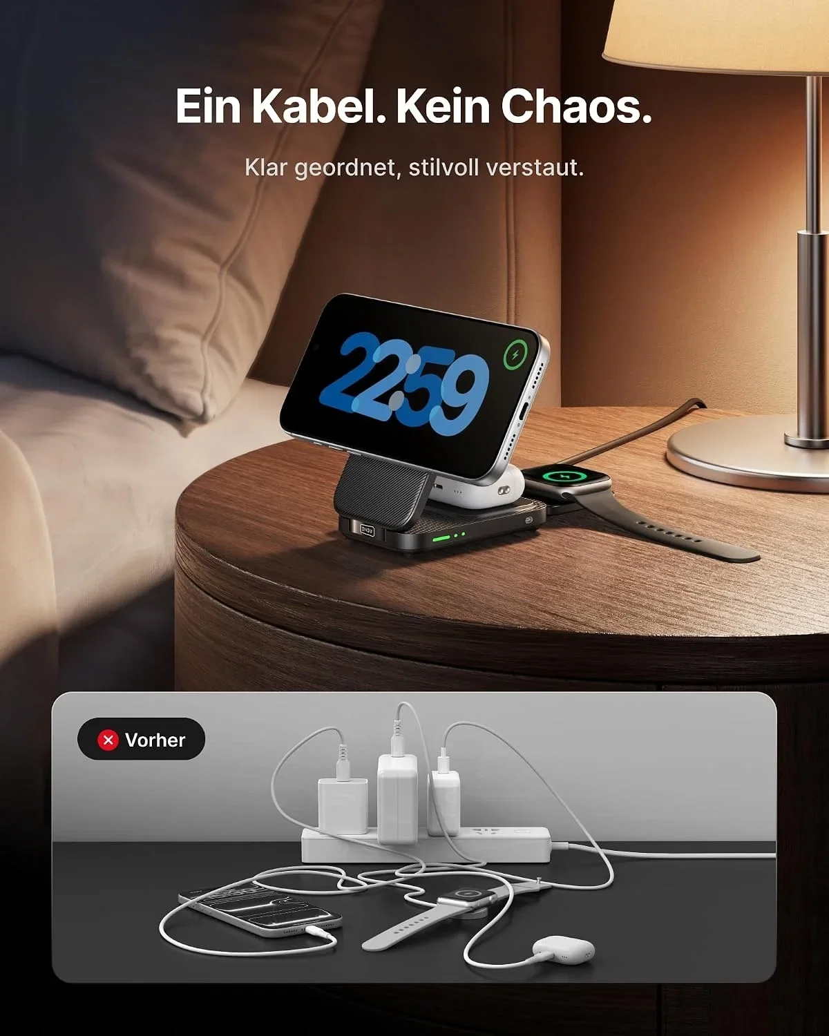 INIU 15W Wireless Charger mit verstellbarer magnetischer iPhone-Halterung