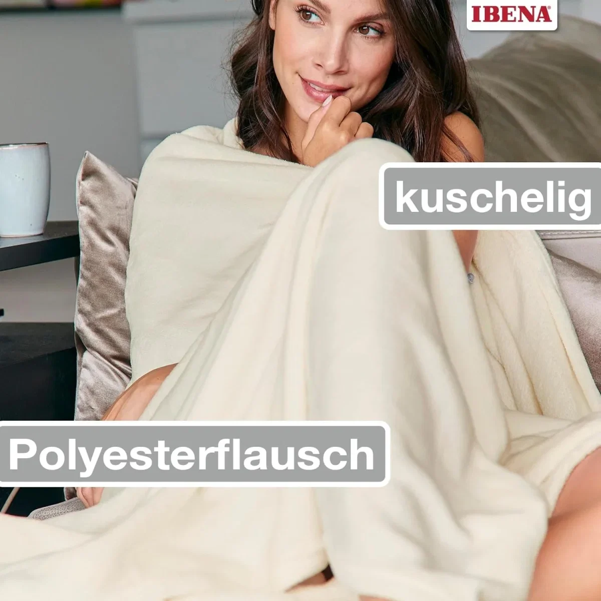 Ibena Olbia Fleecedecke aus 100 Prozent Polyester