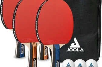JOOLA Family Advanced Tischtennis-Set mit vier Schlägern, sechs Bällen und Tragetasche