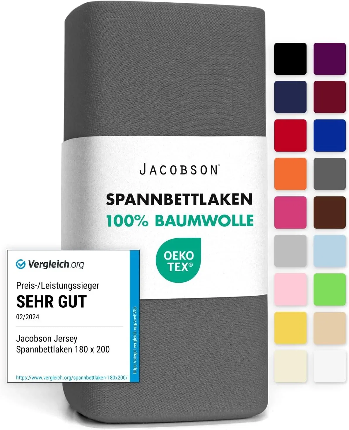 Jacobson Jersey Spannbettlaken (7 Farben)