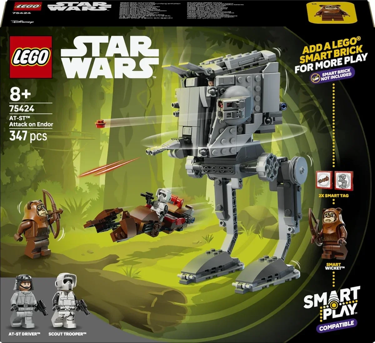 LEGO Star Wars SMART Play AT-ST Angriff auf Endor mit Speeder Bike und SMART Wicket