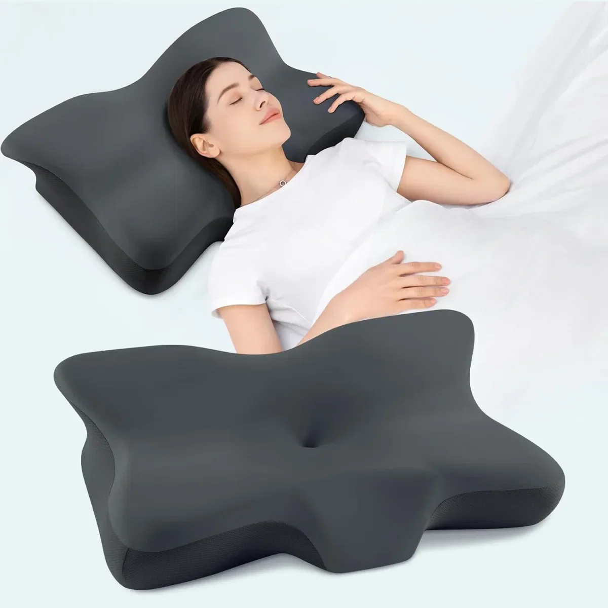 LOFTER Memory Foam Kissen (Ergonomisches Kopfkissen/ Nackenkissen)
