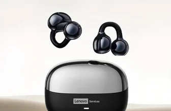 Lenovo LE302 kabellose Open-Ear-Ohrhörer mit Ohrbügeln in Schwarz